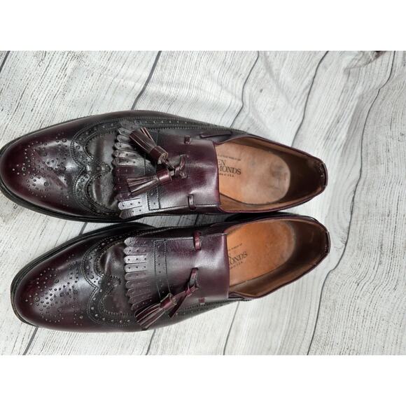 Allen Edmonds Arlington Burgundy Longwing Kiltie Tassel Loafers 12 C Poor Condit - Picture 3 of 10